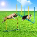 2 Piece Dog Agility Training Practice Exercise Weave Poles Posts Jump Bar Combo Set