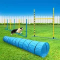 3 Piece Dog Agility Training Practice Exercise Tunnel Weave Poles Jump Tyre Combo Set