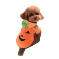 Pumpkin Dog Cat Costume Halloween Cosplay Warm Puppy Outfits Fleece Pet Clothes with Hat for Autumn Winter