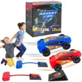 Foot Pneumatic Racer,2 Toy Car Rocket Launcher and 2 Air Powered Car for Kids Aged 5 and Over