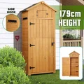 Garden Shed Outdoor Storage Box Wooden Tools Backyard Sheds Solid Locker Cabinet with 5 Hooks 77 x 54 x 179cm