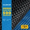 Solar Pool Cover Blanket Swimming Safety Bubble Mat Inground Above Ground 500 Micron 7mx4m Blue Black