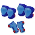 6 PCS Kids Protective Gear Set Knee Pads for Kids Toddler with Wrist Guards 3 in 1 for Skating Cycling Bike Rollerblading Scooter?Dark Blue)