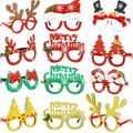12 Pcs Christmas Glasses Frame, Glasses for Christmas Tree, Christmas Decorations, Creative and Funny Glasses for Christmas Favors, Assorted Styles
