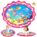 Tummy Time Mermaid Baby Water Mat,Inflatable Activity Center for Boys and Girls, Baby Toys 3-12 Months(1 Pack)