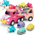 5 in 1 Transport Toy Trucks for 1 2 3 4 Year Old Girls