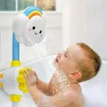 Cute Elephant Baby Bath Shower Head Children Bath Toys Manual Sunflower Shower