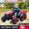 Ride on Car Remote Control Kids Tractor 12V Battery Electric Toy Vehicle Trailer MP3 Player Safety Belt LED Light Red