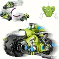 Remote Control Motorcycles 360? Spinning Action Rotating High Speed 2.4Ghz Radio Toys LED light for Kids Boys Age 6+(Green)