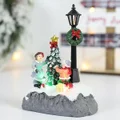 Christmas Glowing Ornament Beautiful Street Lamp Holiday Statue Luminous Desktop Festival Decor