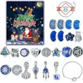 24 Pieces Christmas Countdown Calendar Charm Bracelet Jewelry Making Kit Tenn Girl Gift