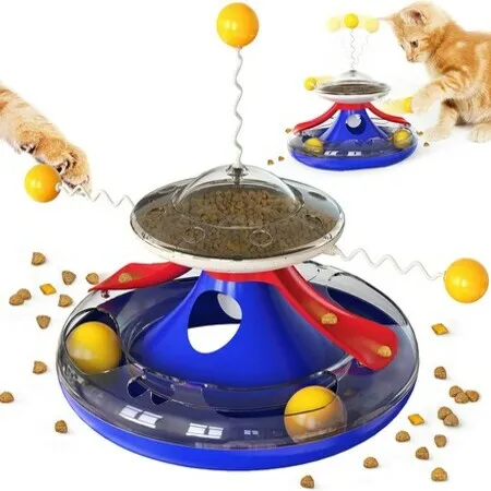 Cat Toys Interactive Kitten Toy for Indoor Cats Teaser Supplies Birthday Gift(Blue)