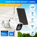 Home Security Camera Wireless CCTV Solar Panel House WiFi Surveillance System Indoor Outdoor 2K 5MP Auto Night Vision with Battery