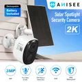 Wireless Security Camera Home CCTV WiFi Solar Panel House Indoor Outdoor Surveillance System 2K 3MP Night Vision with Battery