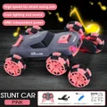 6WD Remote Control Car Stunt Tank with 360?Rotating Drifting Lights Music 6 Wheels Crawler RC Cars for Boys Age 6+ (Pink)