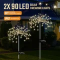 2x Solar Firework String Lights Garden Feature LED Light Sensor Night Lamp Warm White