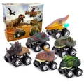 6 Pack Toddler Dinosaur Car Toys Pull Back Dinosaur Games Boys Birthday Gifts for Kids Age 4+