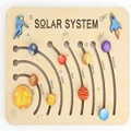 Wooden Solar System Planets Jigsaw Puzzles Space Education Toys Montessori Astronaut Thinking Training Puzzle Great Gifts for Toddlers