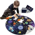 150 Pcs Solar System Floor Puzzles Large Round Space Planets Astronaut Jigsaw Puzzle-Birthday Christmas for Kids Ages 4+