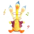 Talking Duck Toy Repeat What You Say Singing Dancing Recording Mimicking Glowing Plush Musical Funny Gift for Baby (Red)
