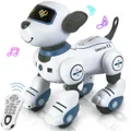 RC Robot Electronic Dog Pets Programmable Interactive Smart Dancing Walking Voice Control Gifts for Kids Age 3+?Blue)