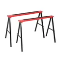 Traderight Saw Horse 2pc Pair PRO Trestle Steel Foldable Work Bench Stand Support Legs
