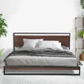 Milano Decor Azure Bed Frame with Headboard - Black - Double