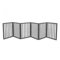 PaWz Wooden Pet Gate Dog Fence Safety Stair Barrier Security Door 6 Panels Grey