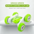 Newest Remote Control Car Rollover Stunt Car, Dual Sided off-Road Charging, Electric Racing Children'S Toy Boy Color Green