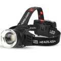 LED Rechargeable Headlamp Lumens Super Bright with 5 Modes IPX6 Level Waterproof USB Rechargeable 90°Adjustable for Outdoor Camping