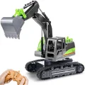 Remote Control Excavator Toys for Boys,Rc Excavators Metal Shovel for Kids Age 3+, Birthday Gifts Ideas, 1/18 Scale 2.4Ghz (Black Green)