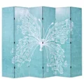 Folding Room Divider 228x180 cm Butterfly Blue