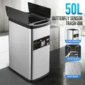 50L Smart Bin Kitchen Rubbish Bin Trash Waste Recycling Bin with Infrared Motion Sensor