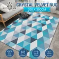 Large Area Rug Carpet Blue Bedroom Floor Mat Living Dining Room Nursery Office Non Slip Washable Modern 200x300cm