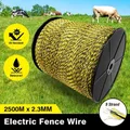Electric Fence Poly Wire Portable Temporary Fencing Polywire 2500 Meters 2.3mm 9 Stainless Steel Strands Cattle Sheep Goats Horses Yellow and Dark