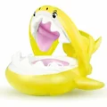 Baby Float Swimming Pool Toddler Floaties with Inflatable Canopy Shark Infant Pool Float for Kids Aged 6-36 Months(Yellow)