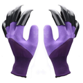 Claw Gardening Gloves for Planting, Famoy Garden Glove Claws Best Gift for Women (Purple)