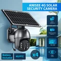 PTZ Security Camera 4G LTE CCTV Spy Wireless Wifi Home Surveillance System Outdoor With Solar Panel Battery SIM Card x4