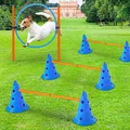 Dog Agility Hurdle Cone Set, Portable Canine Agility Training Set,30cm 6 Exercise Cones with Pet Agility Rods