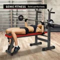 Foldable Weight Bench W/Barbell Rack Home Gym Station For Squat,Step-Up,Elevated Push-Up Etc.