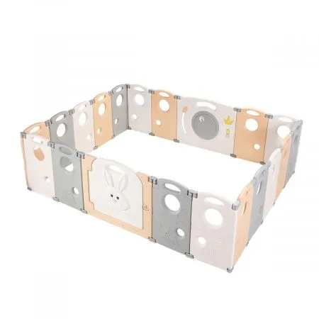 20 Panels Shape Adjustable Baby Playpen Enclosure Safe Fence Eco Friendly Fodable 59Cm Height