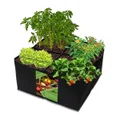 Fabric Raised Garden Bed, Square Plant Grow Bags, Durable Rectangular Container for Vegetable Plants, 4-Grid Heavy Planter for Potatoes