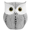 Owl Statue for Home Decor Accents Living Room Office Bedroom House Dorm Bar Gifts for Owls Lovers (White)