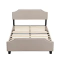 BEF03 Double Size Wooden Upholstered Bed Frame Beige