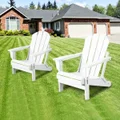 EHOMMATE HDPE Folding & Painted Outdoor Adirondack Chair Weather Resistant White