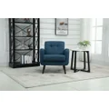Mid Century Modern Tub Chair with Upholstered Cushion Blue