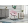 Modern Accent Velvet Chairs with Golden Metal Frame Leg 1 PC Pink