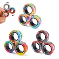 9Pcs Magnetic Rings Fidget Toy Set,Idea ADHD Anxiety Decompression Magnetic Fidget Toys Adult Fidget Spinner Rings for Relief,Finger Fidget Toys Gifts