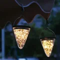 Hanging Solar Lights Outdoor, Waterproof 2-Pack Decorative Lanterns, Table Lamp with 50 LEDs, Solar Tree Lights for Outside Decoration