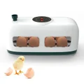 Digital Mini Egg Incubator 8-16 Eggs Poultry Hatcherfor Hatching Eggs with LED Lighting and Intelligent Temperature Control for Chickens Ducks Goose Birds (White)